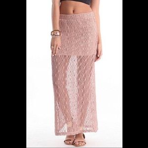 Pacsun Kirra Crochet Maxi Shirt